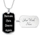 Dios te salve Maria dog tag pendant necklace