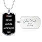 In the name of the Father dog tag pendant necklace