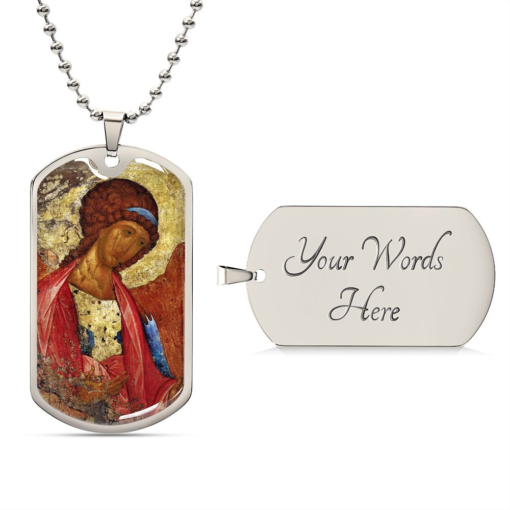 Archangel Michael Rublev dog tag necklace