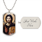 Jesus Christ Pantocrator Icon of Sinai Dog Tag Military Necklace