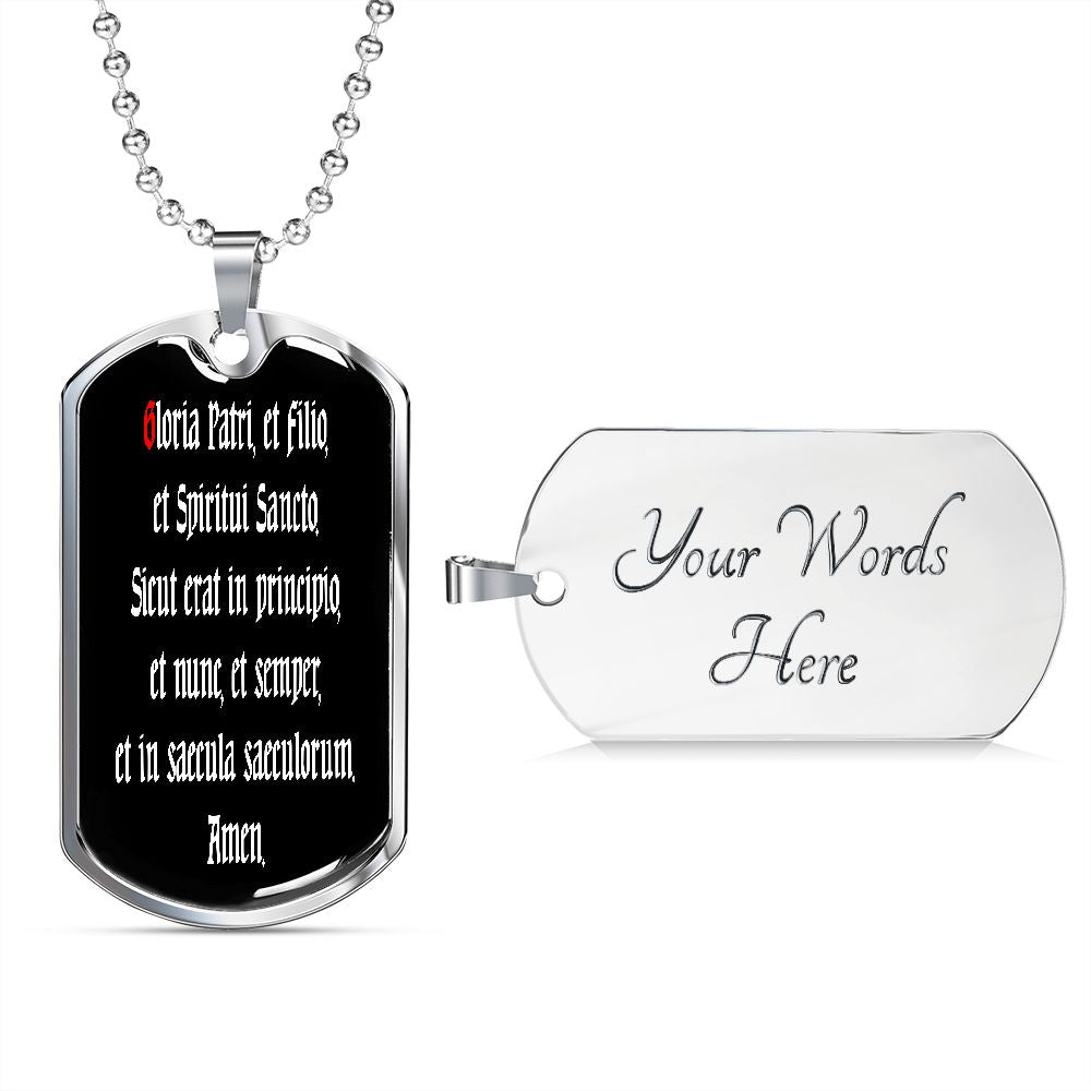 Gloria Patri LATIN dog tag pendant necklace