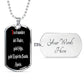 En El Nombre Del Padre Spanish dog tag pendant necklace