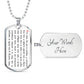 Lord's Prayer Our Father Prayer Curch Slavonic Dog Tag pendant necklace