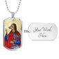 St Christopher Dog Head, Gift for Bachelor, Gift for Traveler, Patron Saint Travelers, St Christopher image, St Christopher icon necklace
