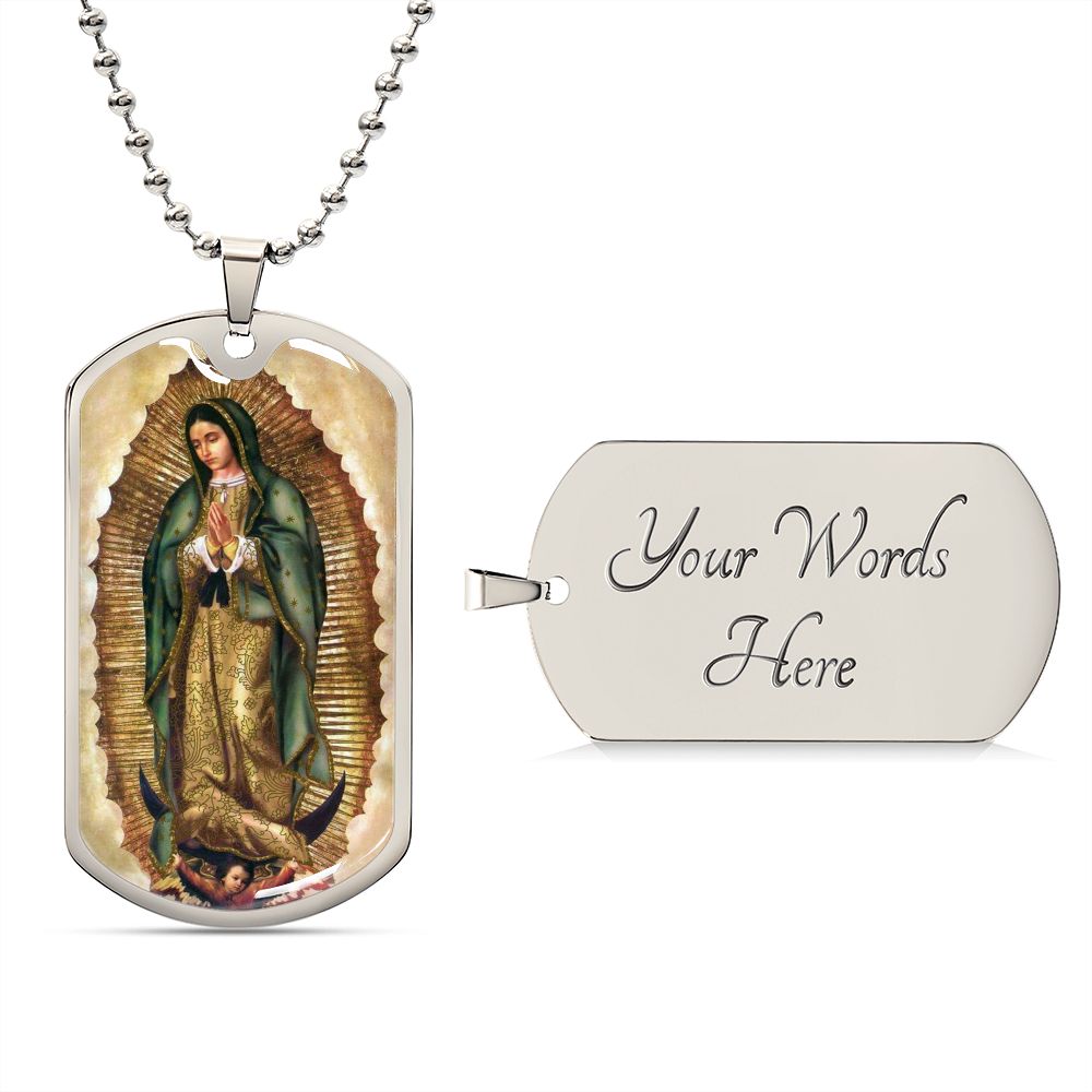Our Lady of Guadalupe dog tag necklace
