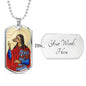 St Christopher Dog Head, Gift for Bachelor, Gift for Traveler, Patron Saint Travelers, St Christopher image, St Christopher icon necklace