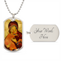 Theotokos Eleusa Vladimir Dog Tag Military pendant necklace
