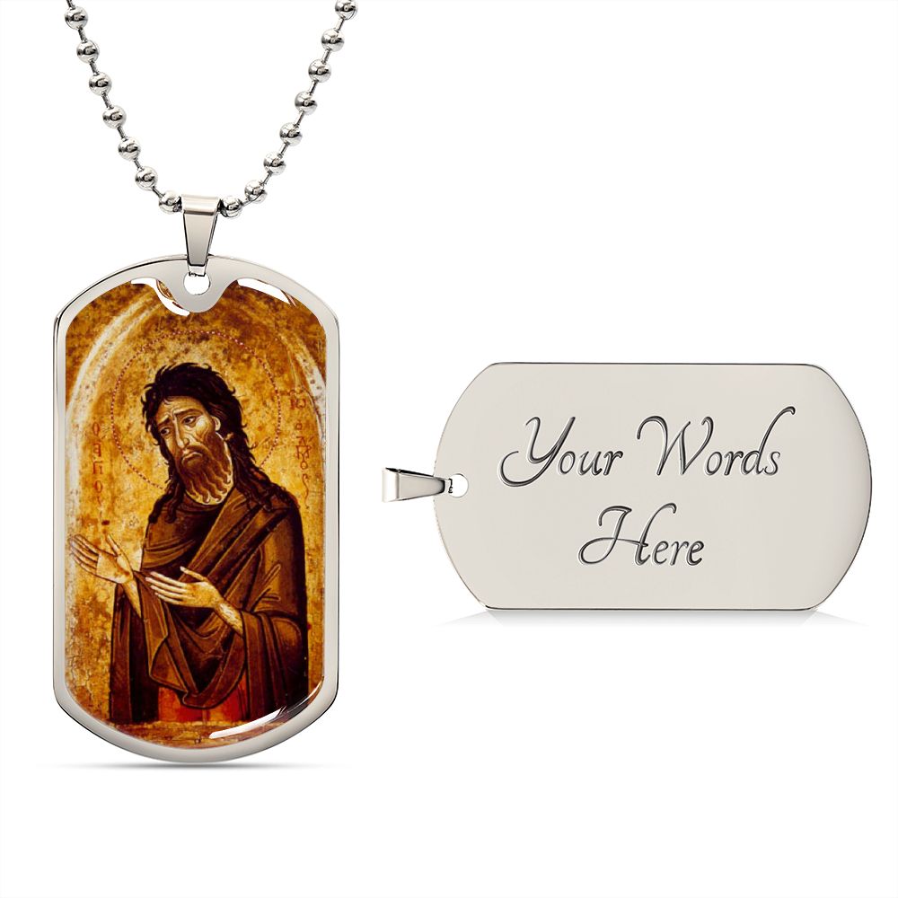St John the Baptist gog tag necklace