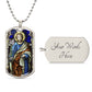 St Joseph dog tag necklace