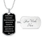 Hail Mary full of grace the Lord is with thee Dog Tag pendant necklace