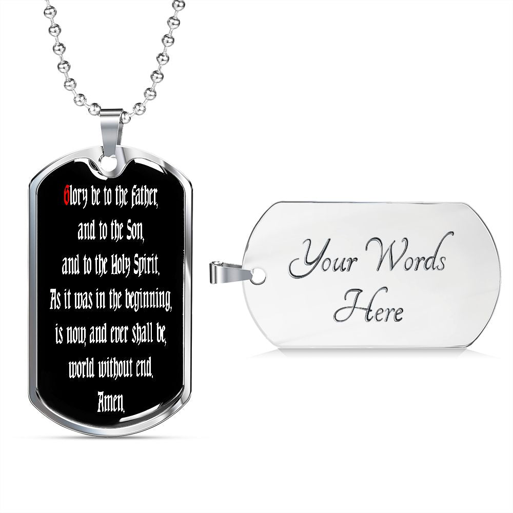 Glory be to the Father Dog Tag pendant necklace