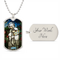 Saint Dorothea Dog Tag military pendant necklace