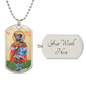 Saint Christopher Dog Head Dog Tag pendant necklace gift