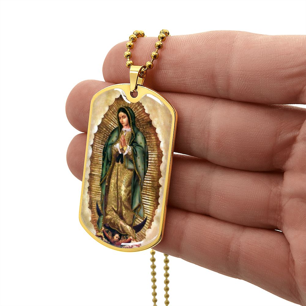 Our Lady of Guadalupe dog tag necklace