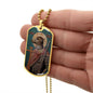 Dog Headed Saint Christopher  Military Dog Tag pendant necklace