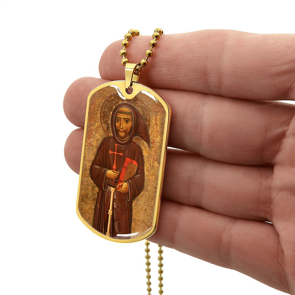 St Francis of Assisi dog tag necklace