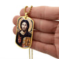 Jesus Christ Pantocrator Icon of Sinai Dog Tag Military Necklace