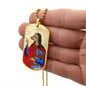 St Christopher Dog Head, Gift for Bachelor, Gift for Traveler, Patron Saint Travelers, St Christopher image, St Christopher icon necklace