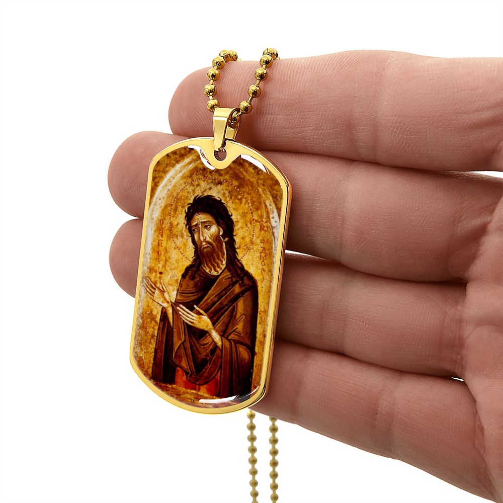 St John the Baptist gog tag necklace