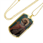 Dog Headed Saint Christopher  Military Dog Tag pendant necklace