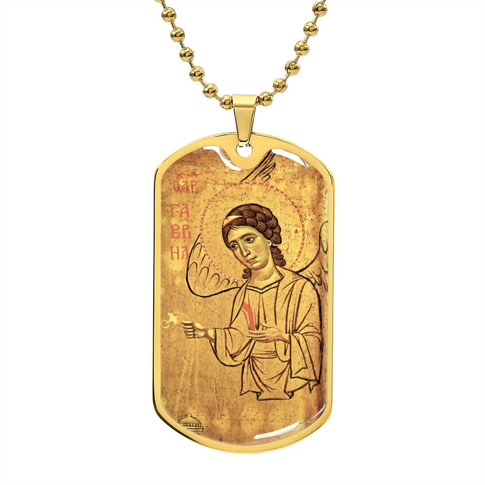 Archangel Gabriel Sinai dog tag necklace