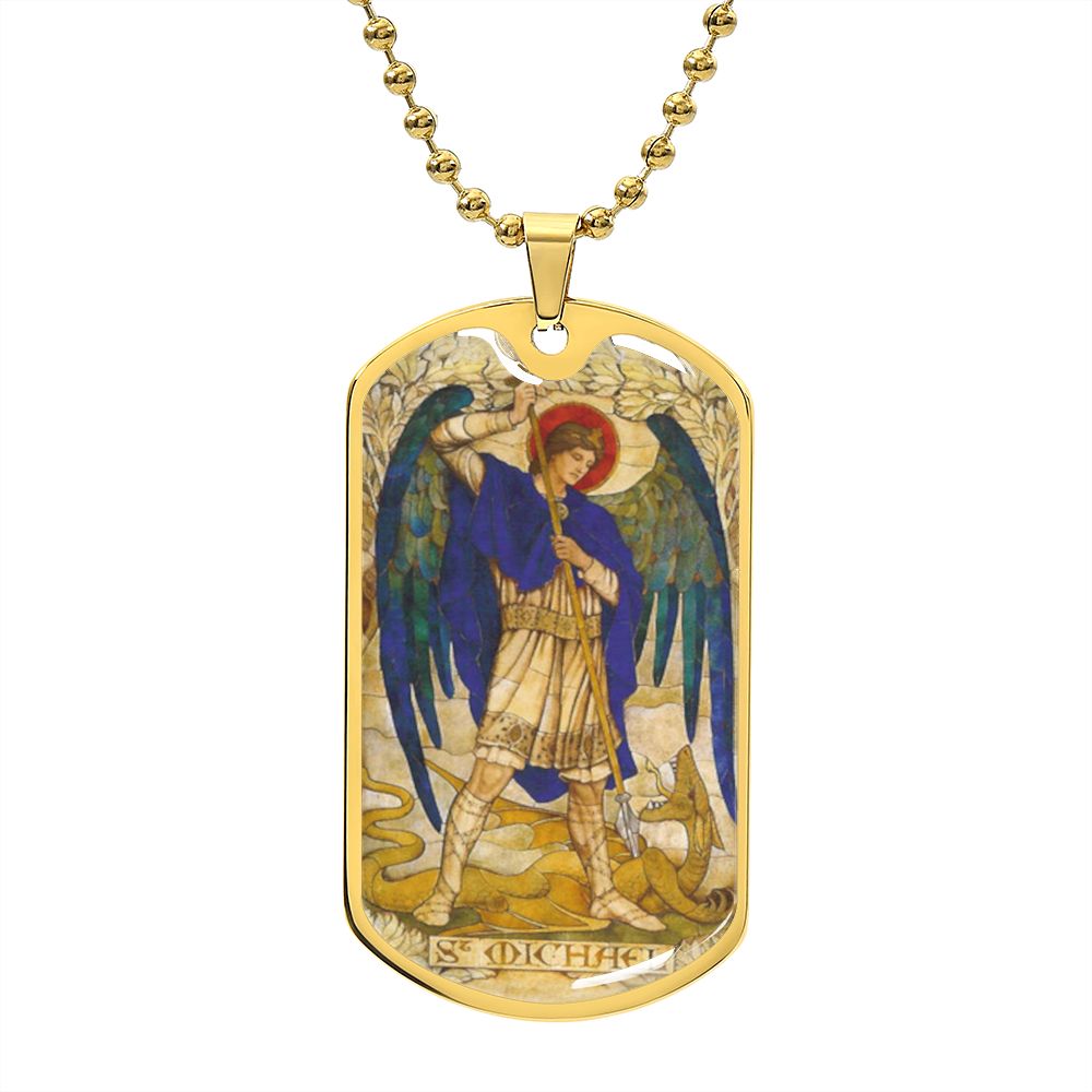 St Michael the Archangel dog tag necklace