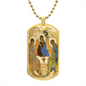 Holy Trinity Old Testament Military Dog Tag Pendant Necklace