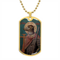 Dog Headed Saint Christopher  Military Dog Tag pendant necklace