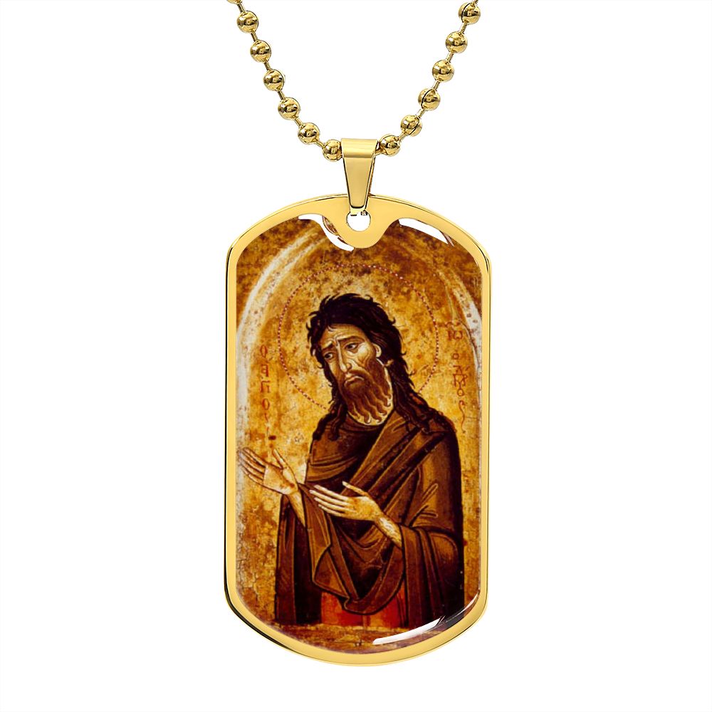 St John the Baptist gog tag necklace
