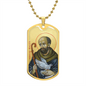 Saint Columba of Iona  Dog Tag military pendant necklace