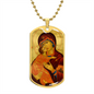 Theotokos Eleusa Vladimir Dog Tag Military pendant necklace