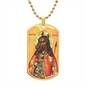 Dog Headed Saint Christopher Military Dog Tag Pendant Necklace