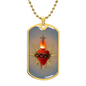 Sacred Heart of Jesus Dog Tag military pendant necklace, Godfather gift, Godmother gift, Godparent gift, Baptism gift, First Communion gift
