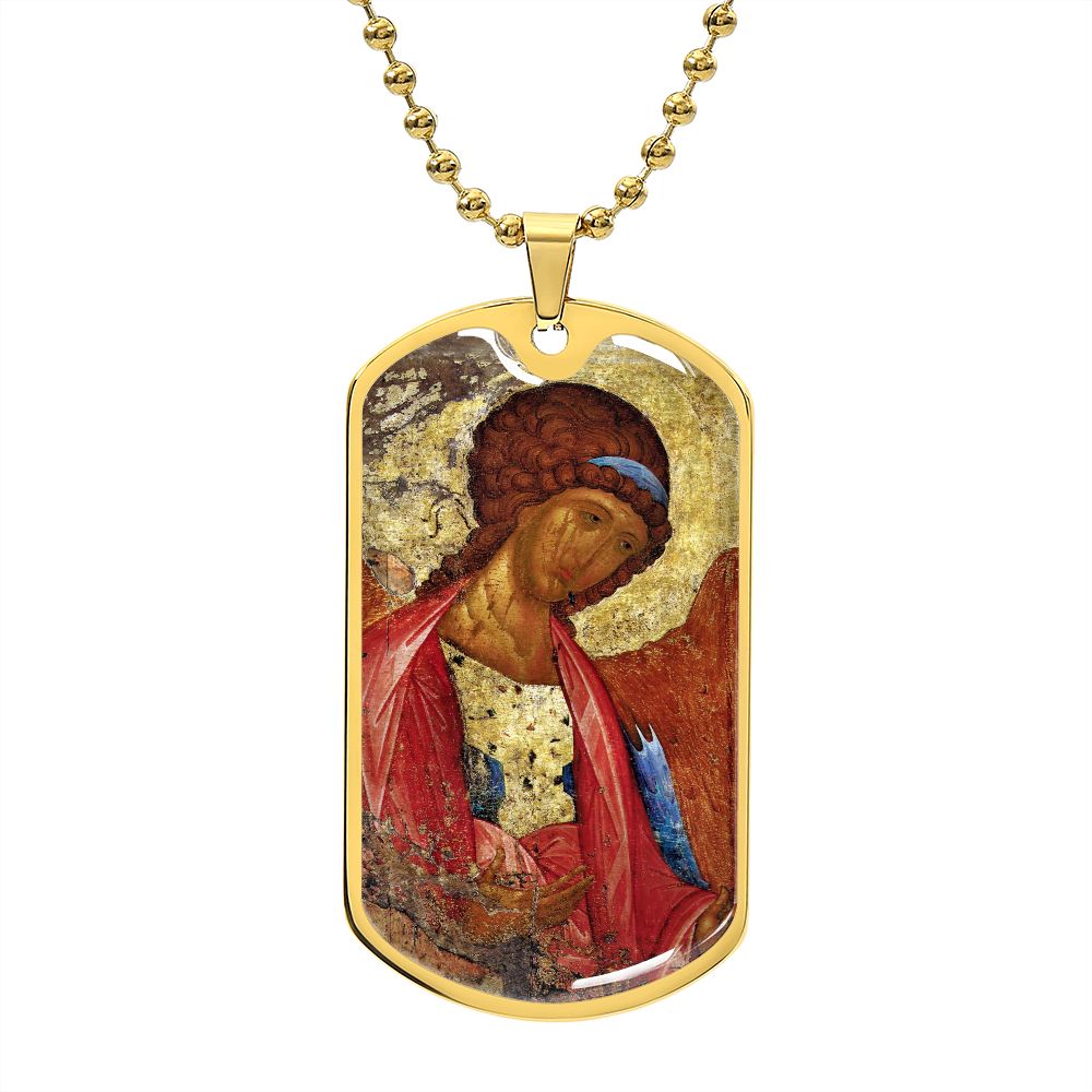 Archangel Michael Rublev dog tag necklace