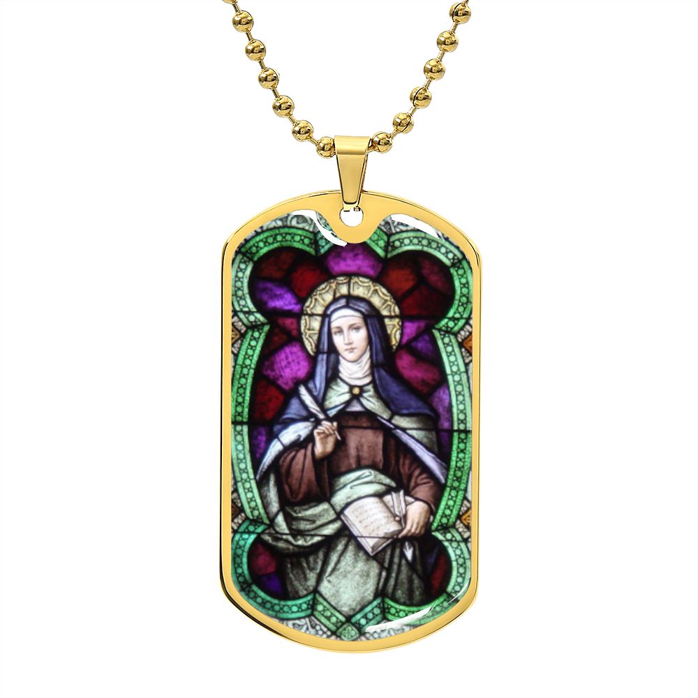 St Teresa of Avila dog tag necklace