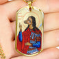 St Christopher Dog Head, Gift for Bachelor, Gift for Traveler, Patron Saint Travelers, St Christopher image, St Christopher icon necklace