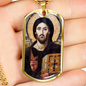 Jesus Christ Pantocrator Icon of Sinai Dog Tag Military Necklace