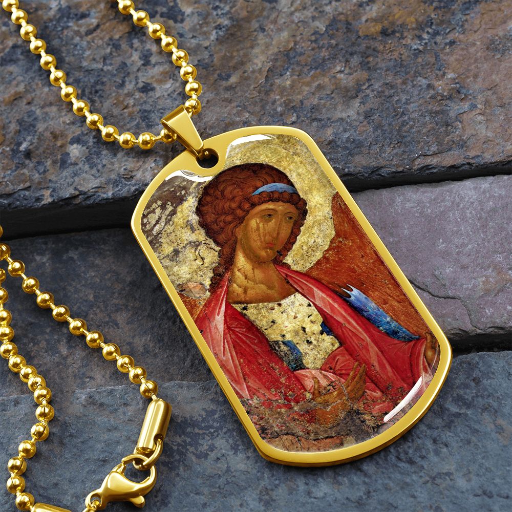 Archangel Michael Rublev dog tag necklace