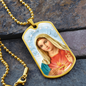 Immaculate Heart of Mary Dog Tag military pendant necklace