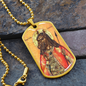 Dog Headed Saint Christopher Military Dog Tag Pendant Necklace