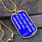 Trust the Lord with all your heart and lean not on your own understanding, Proverbs 3:5, dog tag military pendant necklace