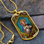 Sacred Heart of Mary Dog Tag military pendant necklace