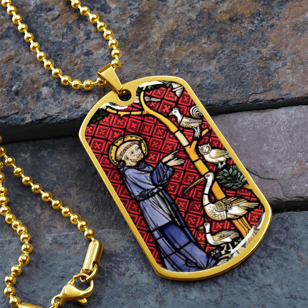 Saint Francis of Assisi Patrron of Animals Dog Tag pendant necklace
