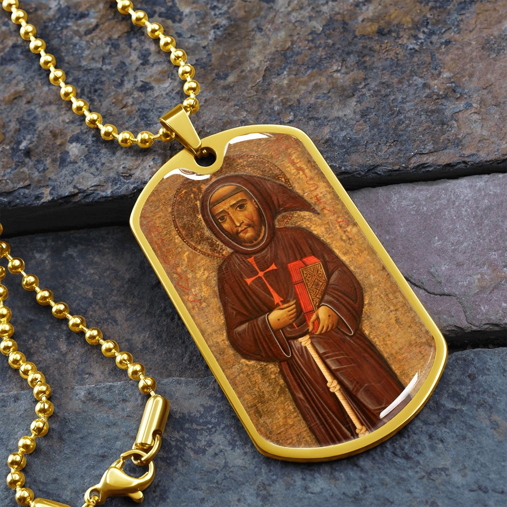 St Francis of Assisi dog tag necklace
