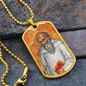Saint Benedict of Nursia Dog Tag military pendant necklace