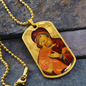Theotokos Eleusa Vladimir Dog Tag Military pendant necklace