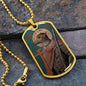 Dog Headed Saint Christopher  Military Dog Tag pendant necklace