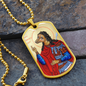 Saint Christopher Dog Head dog tag military necklace