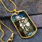 Saint Dorothea Dog Tag military pendant necklace