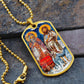 St John the Baptist and Zechariah icon dog tag necklace